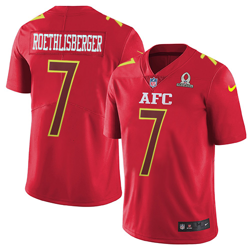 Nike Steelers #7 Ben Roethlisberger Red Youth Stitched NFL Limited AFC Pro Bowl Jersey - Click Image to Close